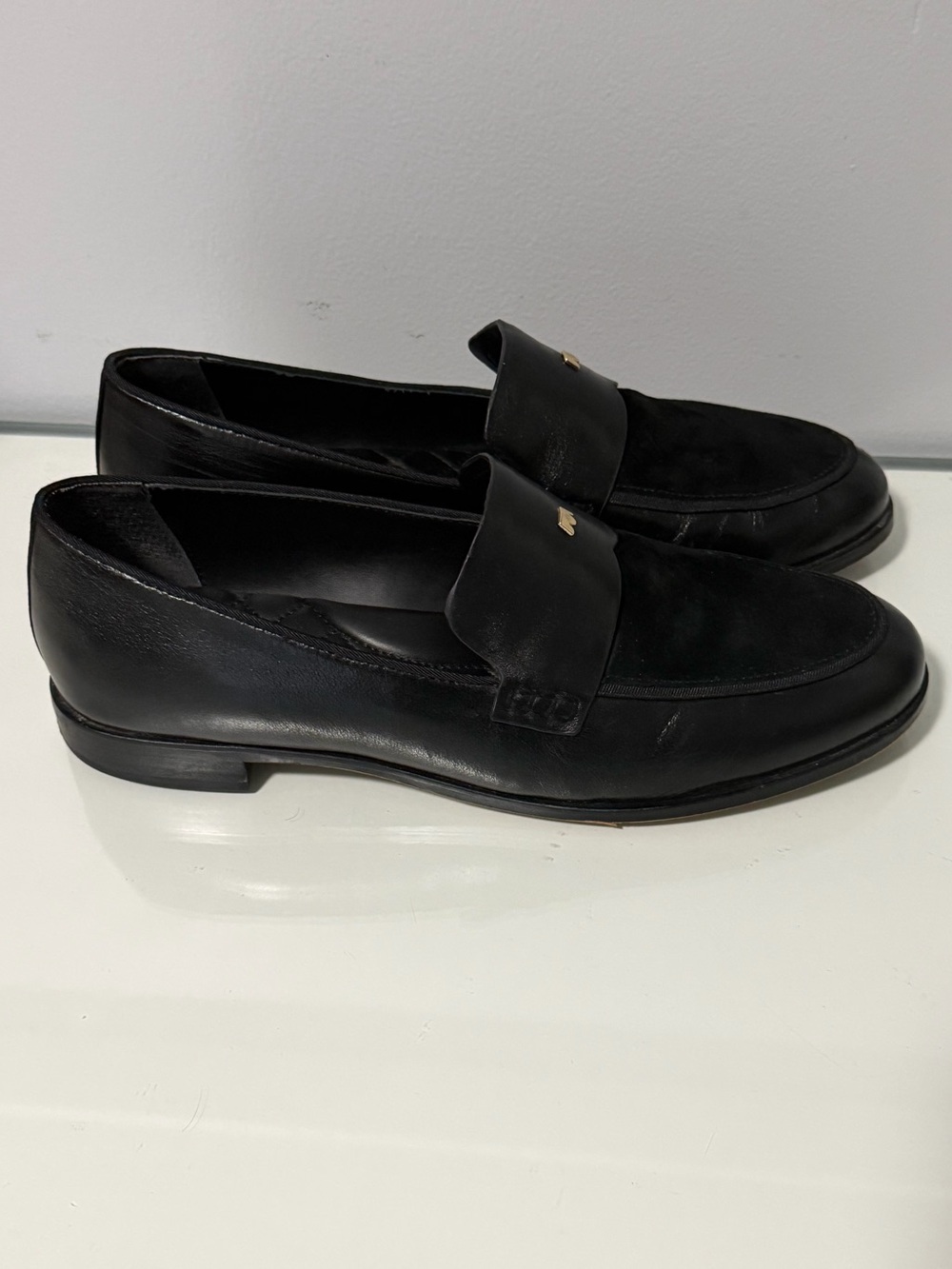Birdies Black Leather & Suede Men's Loafers - Picture 3 of 9